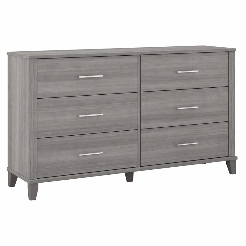 Bush Furniture - Somerset 6 Drawer Dresser in Platinum Gray - STS160PGK