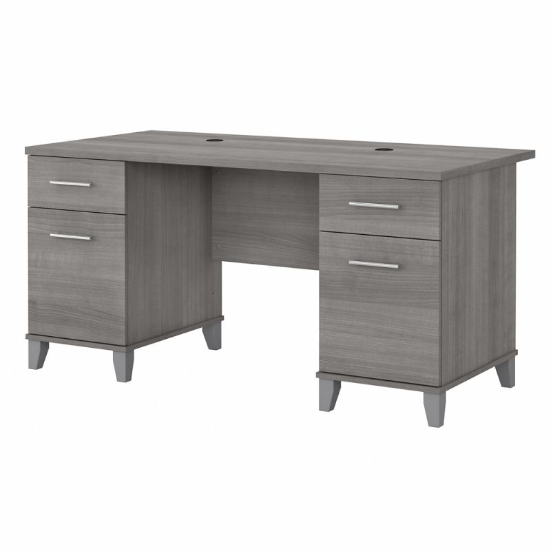 Bush Furniture - Somerset 60W Office Desk with Drawers in Platinum Gray - WC81228K