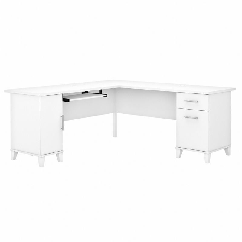 Bush Furniture - Somerset 72W L Shaped Desk with Storage in White - WC81910K