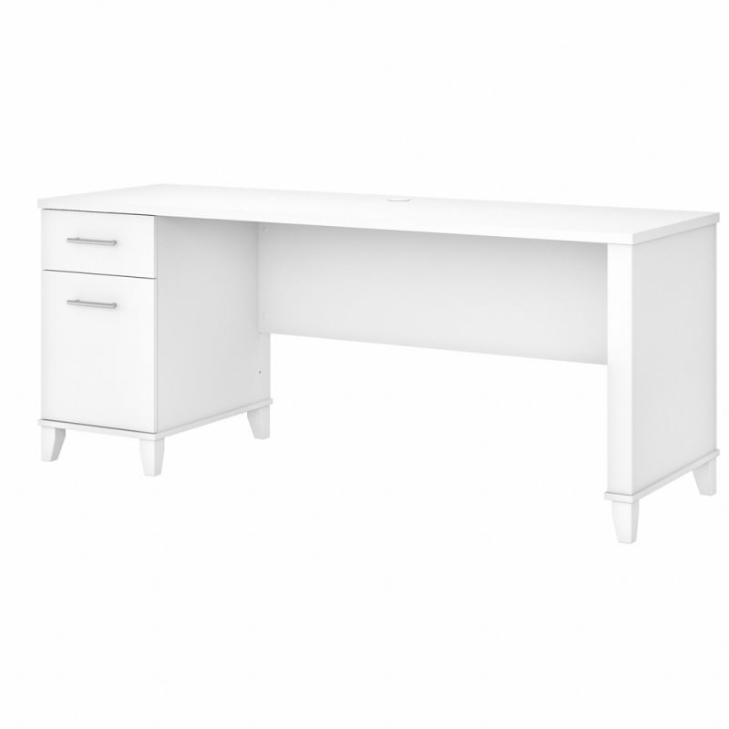 Bush Furniture - Somerset 72W Office Desk with Drawers in White - WC81972