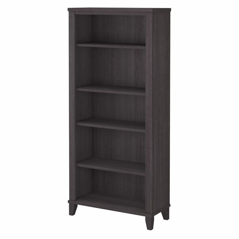 Bush Furniture - Somerset Tall 5 Shelf Bookcase in Storm Gray - WC81565