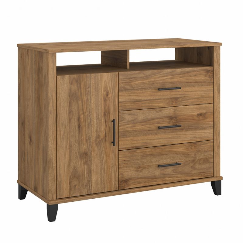 Bush Furniture - Somerset Tall Sideboard Buffet Cabinet in Fresh Walnut - STV148FWK-Z1