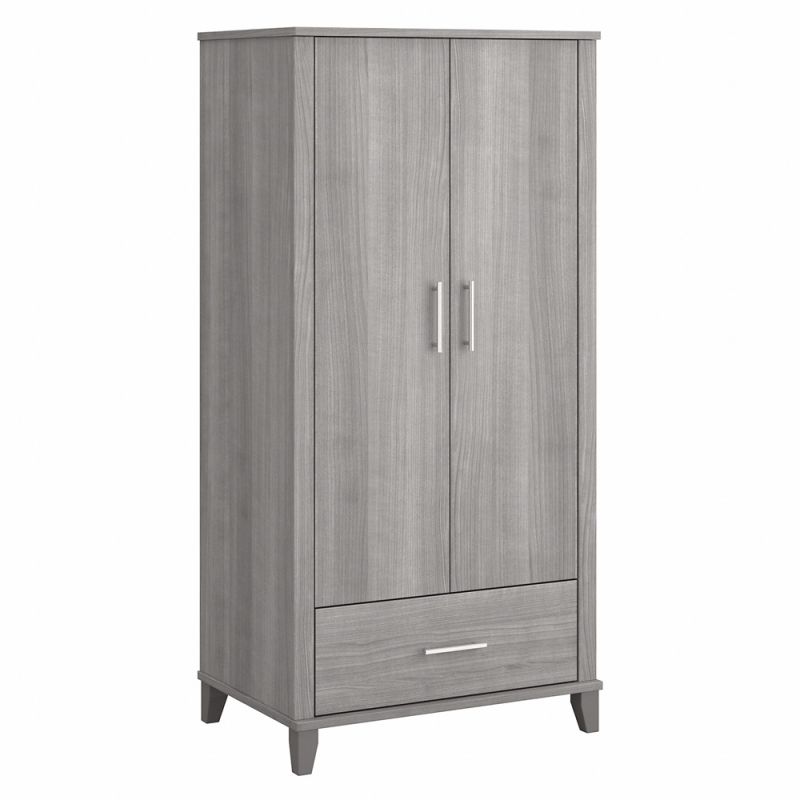 Bush Furniture - Somerset Tall Storage Cabinet with Doors and Drawer in Platinum Gray - STS166PGK-Z2