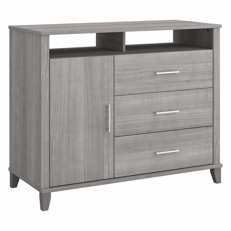 Bush Furniture - Somerset Tall TV Stand with Storage in Platinum Gray - STV148PGK-Z