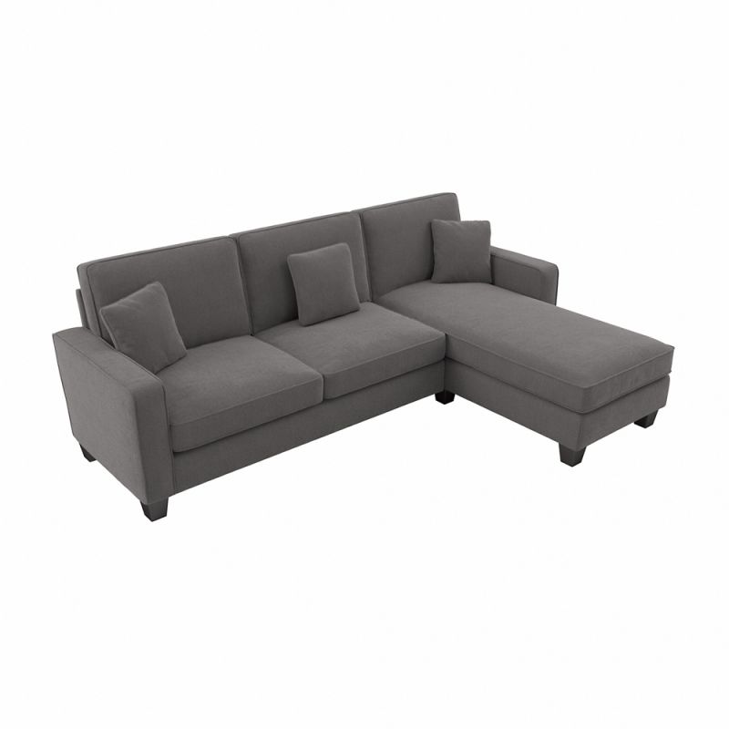 Bush Furniture - Stockton 102W Sectional Couch with Reversible Chaise Lounge in French Gray Herringbone - SNY102SFGH-03K