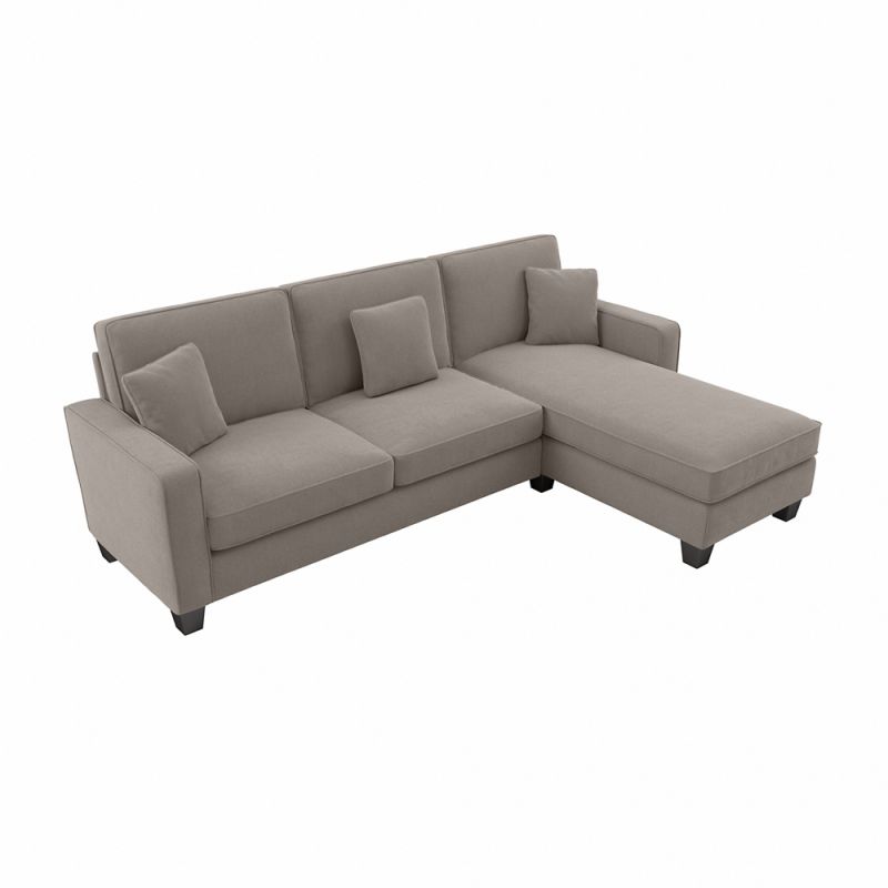 Bush Furniture - Stockton 102W Sectional Couch with Reversible Chaise Lounge in Beige Herringbone - SNY102SBGH-03K
