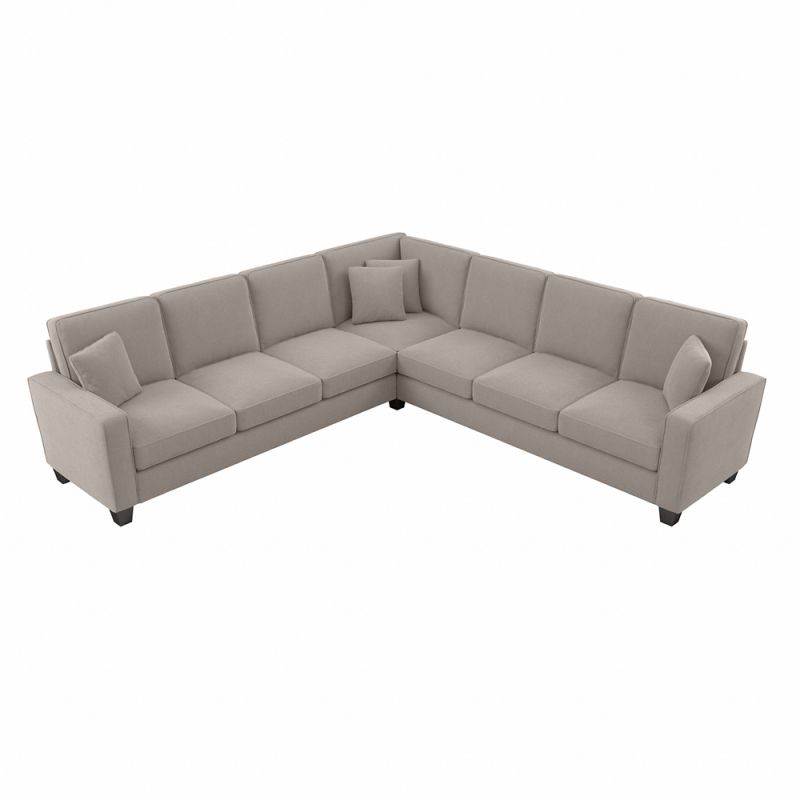 Bush Furniture - Stockton 110W L Shaped Sectional Couch in Beige Herringbone - SNY110SBGH-03K