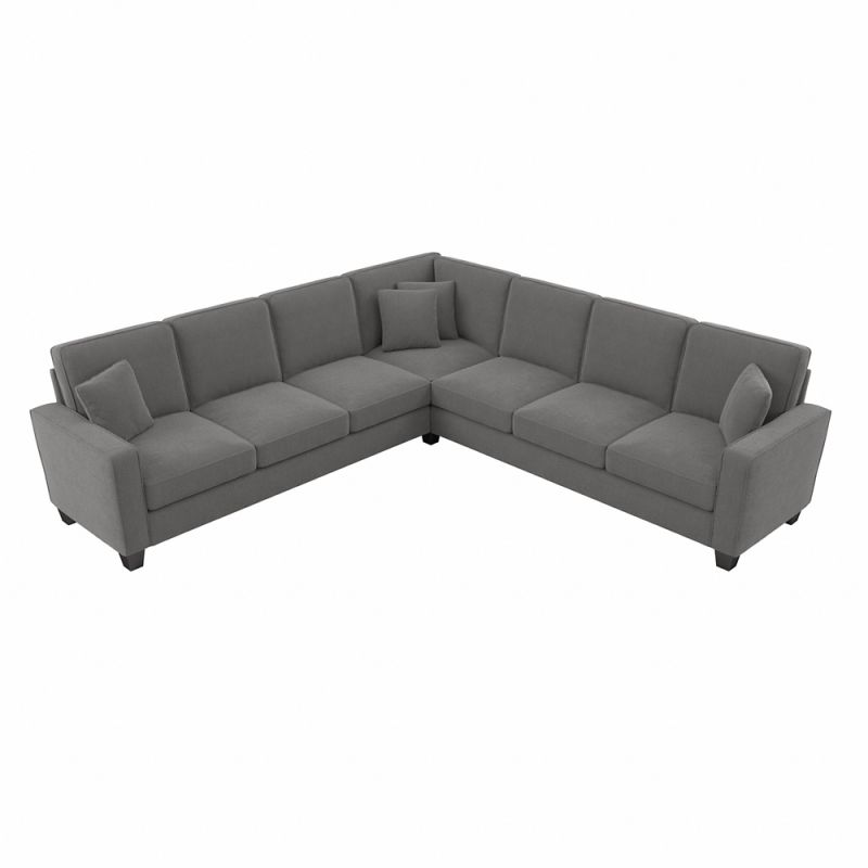 Bush Furniture - Stockton 110W L Shaped Sectional Couch in French Gray Herringbone - SNY110SFGH-03K