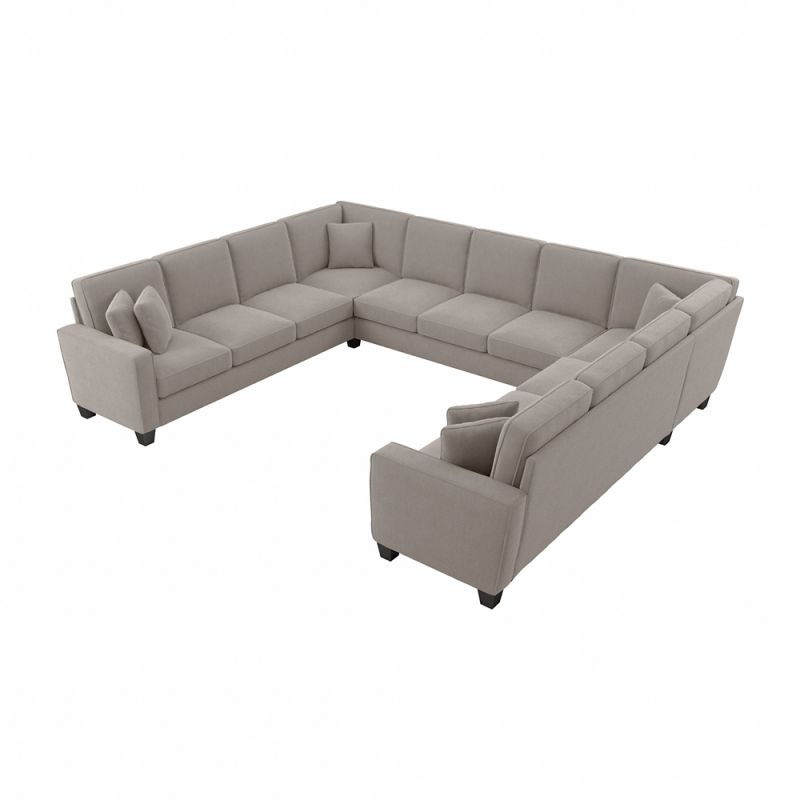 Bush Furniture - Stockton 135W U Shaped Sectional Couch in Beige Herringbone - SNY135SBGH-03K