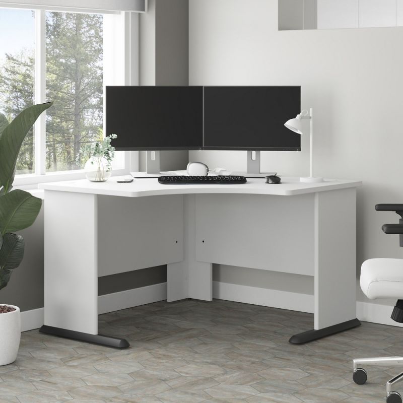 Bush Furniture - Studio A 48W Corner Computer Desk in White - SDD148WH