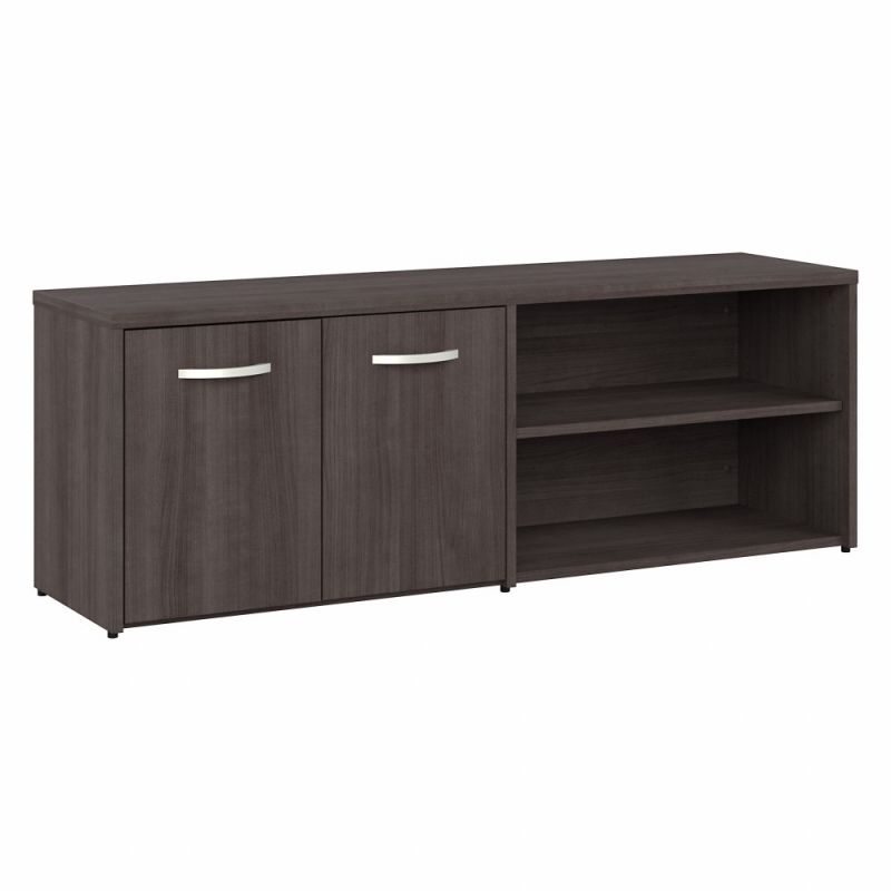 Bush Furniture - Studio A Low Storage Cabinet with Doors and Shelves in Storm Gray - SDS160SG-Z
