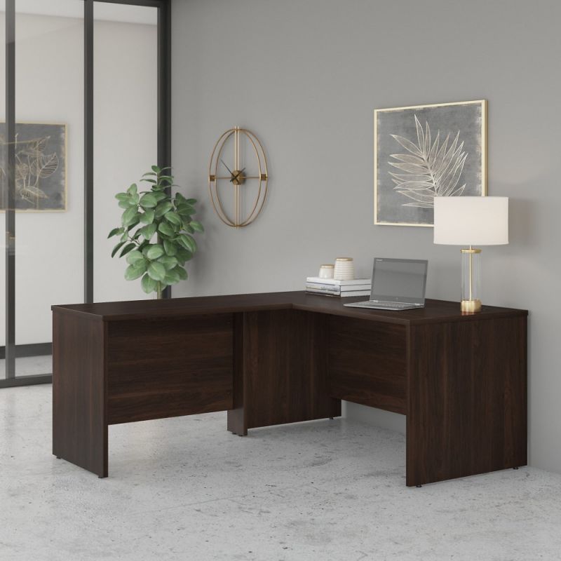 Bush Furniture - Studio C 60W x 30D L Shaped Desk with 42W Return in Black Walnut - STC050BW