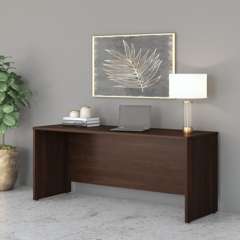 Bush Furniture - Studio C 72W x 24D Credenza Desk in Black Walnut - SCD372BW-Z