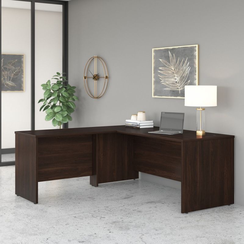 Bush Furniture - Studio C 72W x 30D L Shaped Desk with 42W Return in Black Walnut - STC049BW