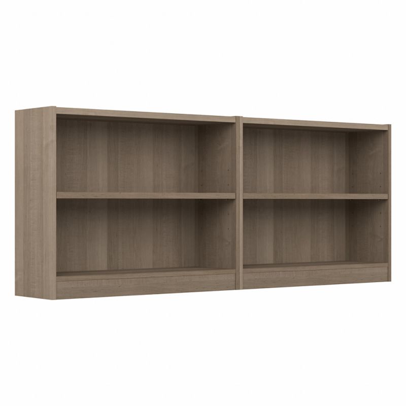 Bush Furniture - Universal  2 Shelf Bookcase Set of 2 in Ash Gray - UB001AG