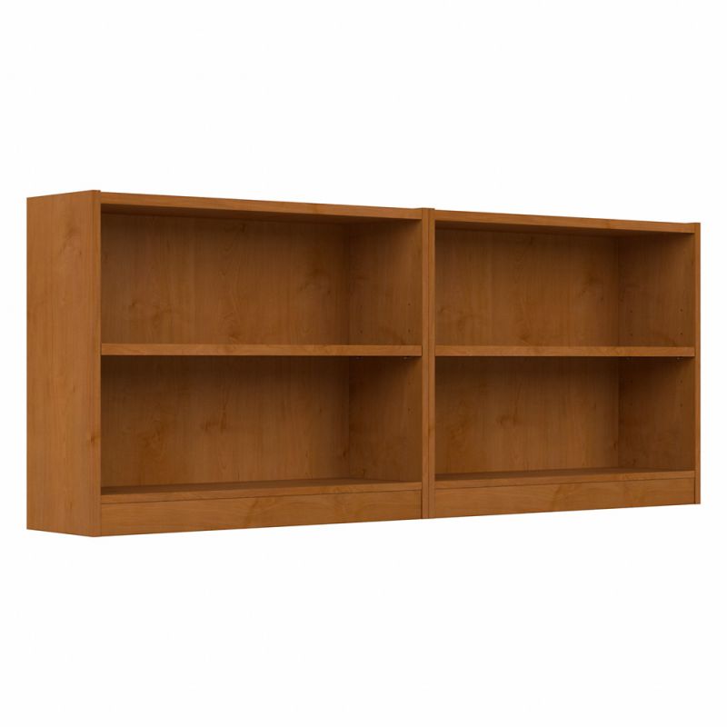 Bush Furniture - Universal 2 Shelf Bookcase in Natural Cherry (Set of 2) - UB001NC