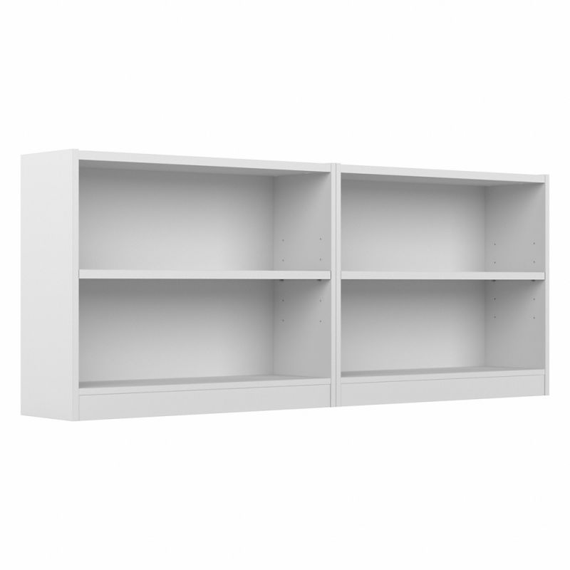 Bush Furniture - Universal 2 Shelf Bookcase in Pure White (Set of 2) - UB001PW