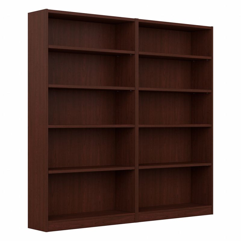 Bush Furniture - Universal  5 Shelf Bookcase Set of 2 in Vogue Cherry - UB003VC