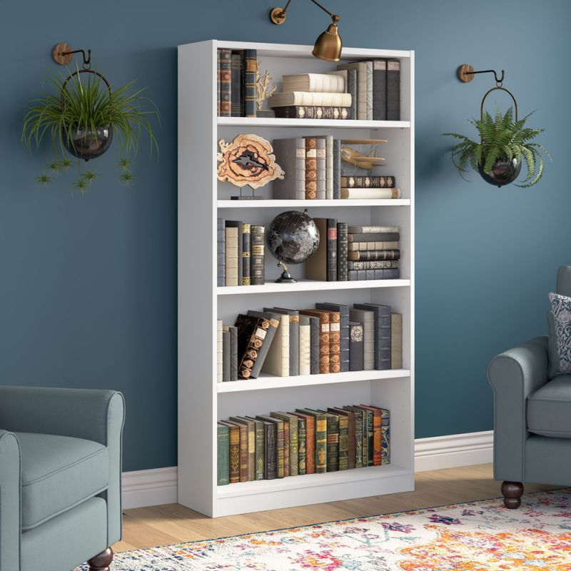 Bush Furniture - Universal  5 Shelf Bookcase in White - WL12417