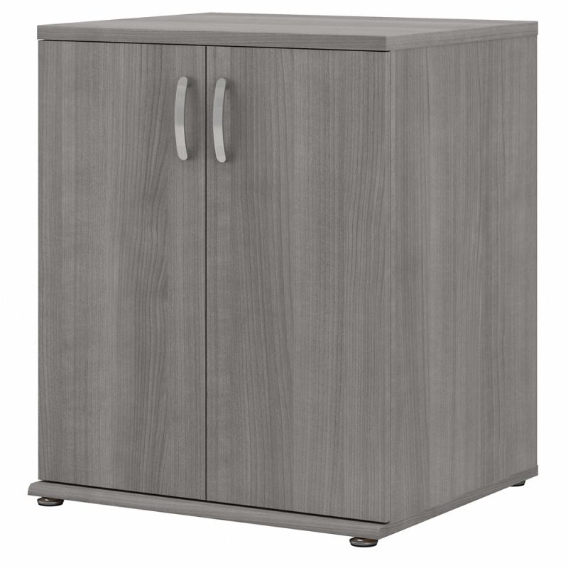 Bush Furniture - Universal Floor Storage Cabinet with Doors and Shelves in Platinum Gray - UNS128PG