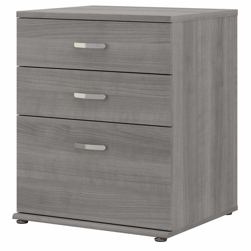 Bush Furniture - Universal Floor Storage Cabinet with Drawers in Platinum Gray - UNS328PG