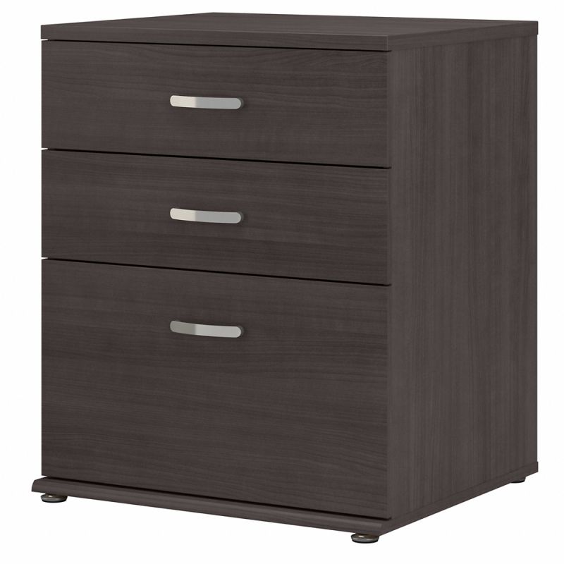Bush Furniture - Universal Floor Storage Cabinet with Drawers in Storm Gray - UNS328SG