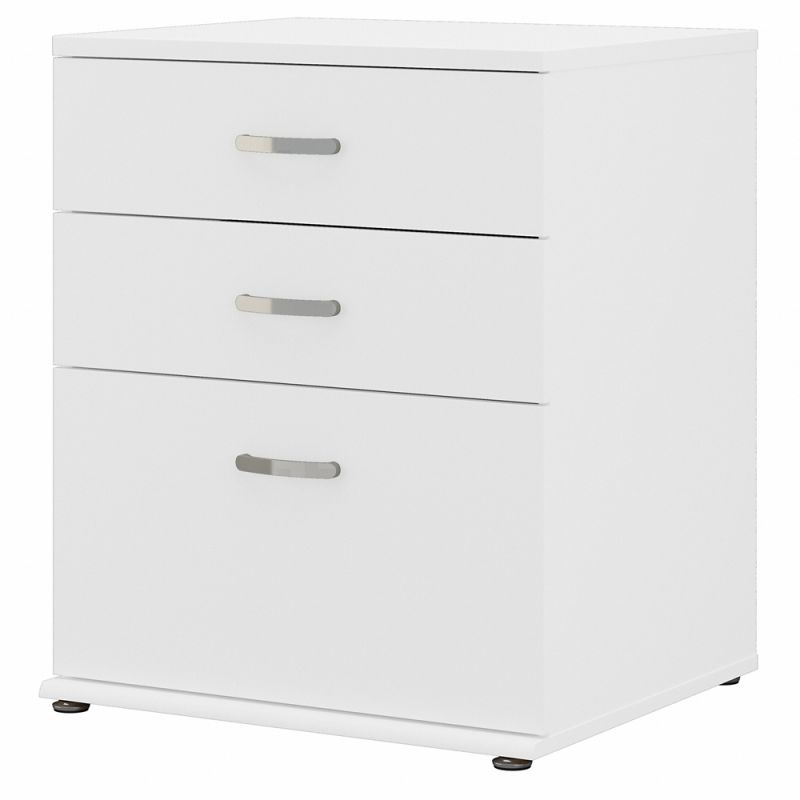 Bush Furniture - Universal Floor Storage Cabinet with Drawers in White - UNS328WH