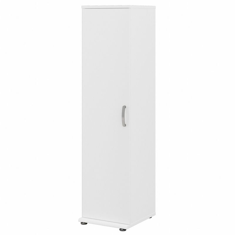 Bush Furniture - Universal Narrow Clothing Storage Cabinet with Door and Shelves in White - CLS116WH-Z
