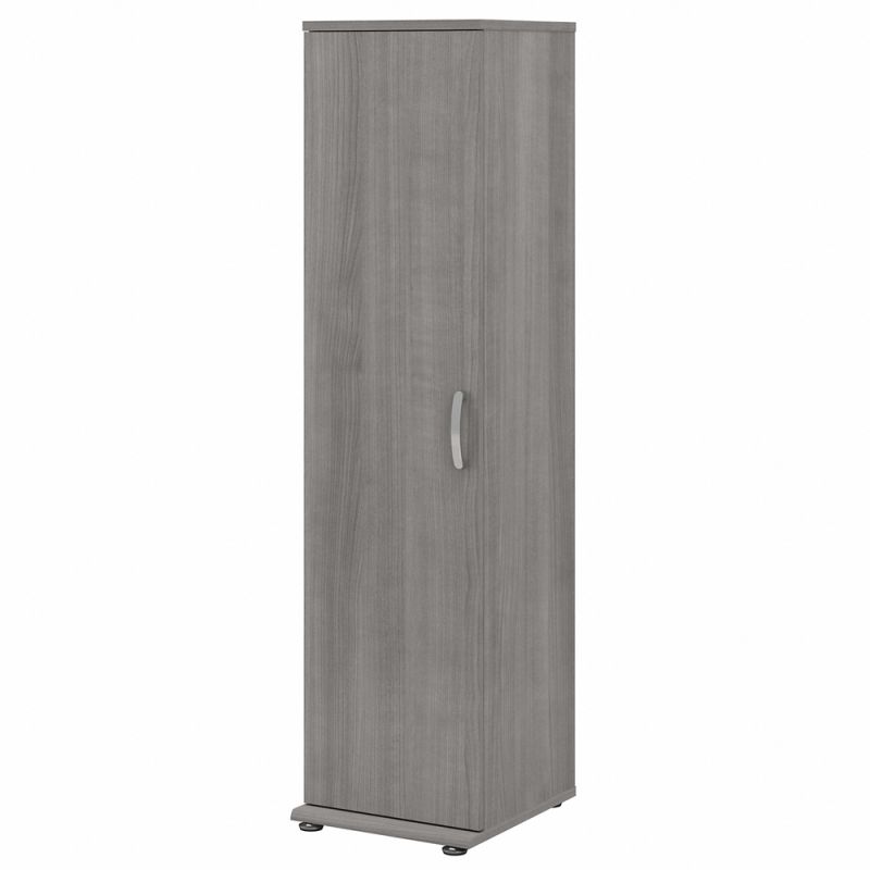 Bush Furniture - Universal Narrow Garage Storage Cabinet with Door and Shelves in Platinum Gray - GAS116PG-Z