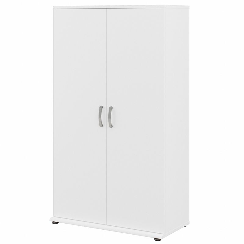 Bush Furniture - Universal Tall Garage Storage Cabinet with Doors and Shelves in White - GAS136WH-Z