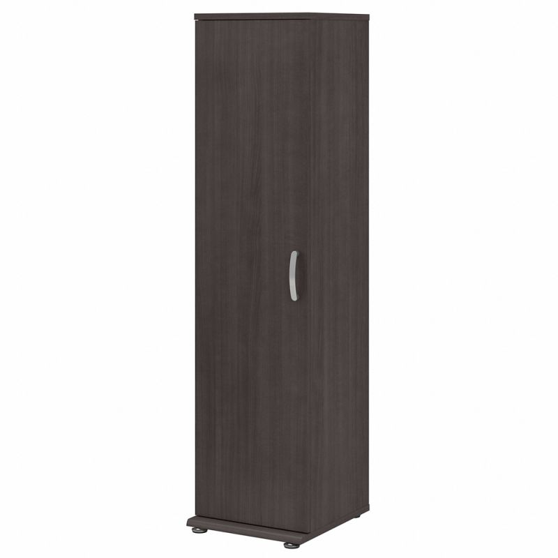 Bush Furniture - Universal Tall Narrow Storage Cabinet with Door and Shelves in Storm Gray - UNS116SG