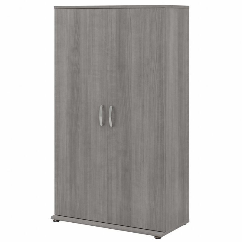 Bush Furniture - Universal Tall Storage Cabinet with Doors and Shelves in Platinum Gray - UNS136PGK