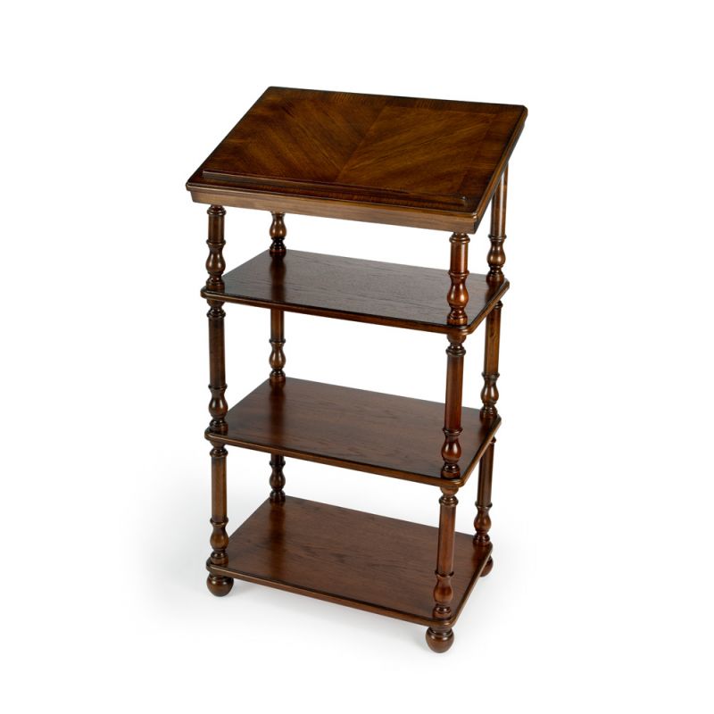 Butler Specialty Company - Alden 24 in. W Rectangular Wood 4 Tier Library Stand, Medium Brown - 1512001