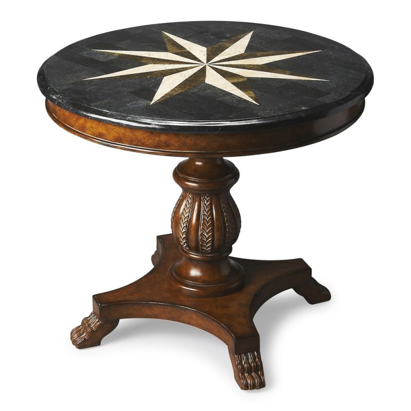 Butler Specialty Company - Heritage - Andorra 36 in. W Round Fossil Stone Foyer Table, Multi-Color, Brown - 545070