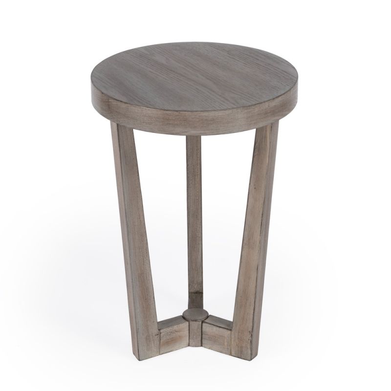 Butler Specialty Company - Aphra 16 in. W Round Wood Side Table, Gray - 6021247