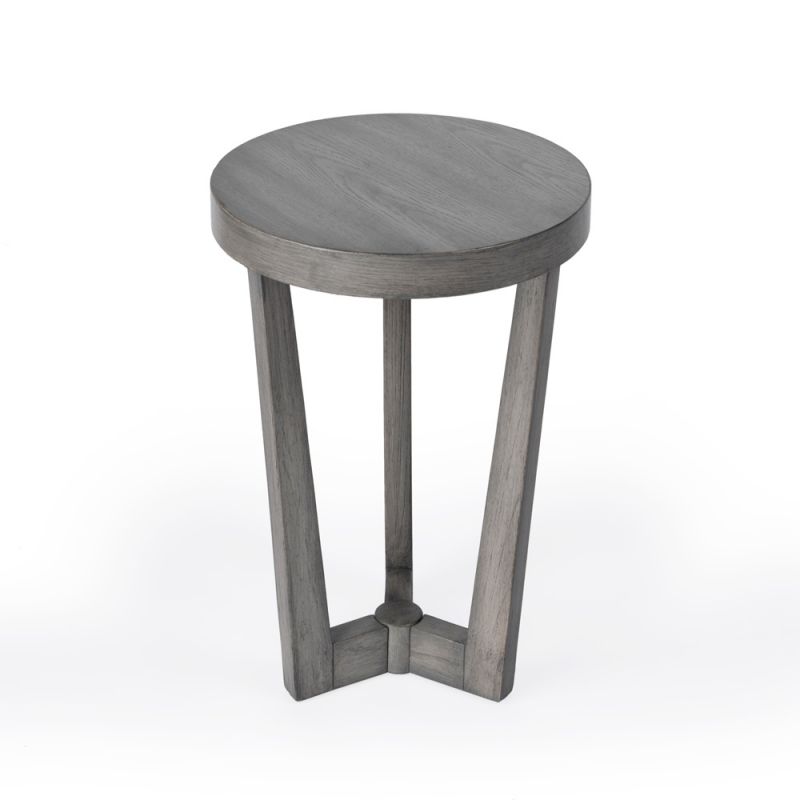 Butler Specialty Company - Aphra 16 in. W Round Wood Side Table, Powder Gray - 6021418