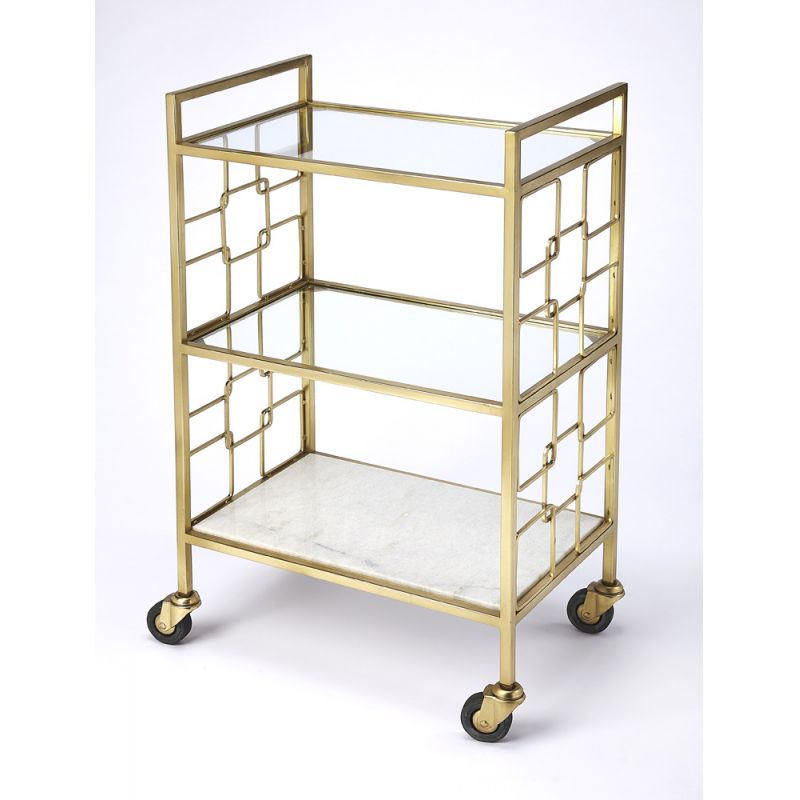 Butler Specialty Company - Arcadia Polished Bar Cart, Gold - 5347402