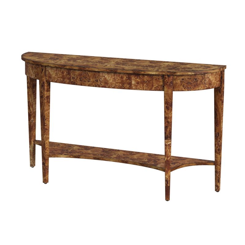 Butler Specialty Company - Astor 54 in. W Demilune Wood Console Table with Lower Shelf, Light Brown - 4146442