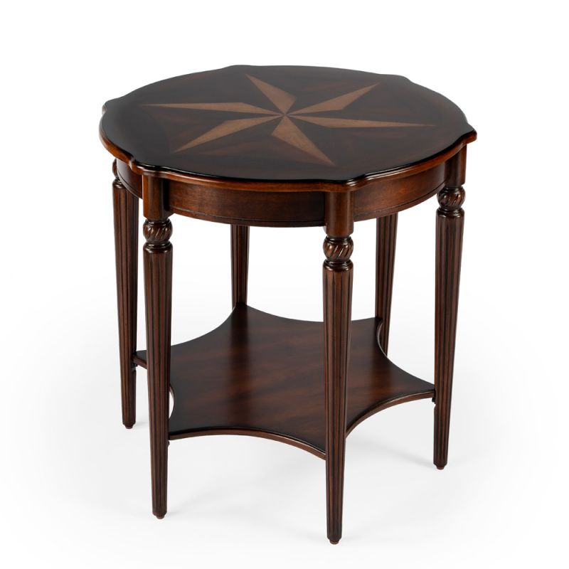 Butler Specialty Company - Bainbridge 28 in. W Round Wood Side Table, Dark Brown - 557024