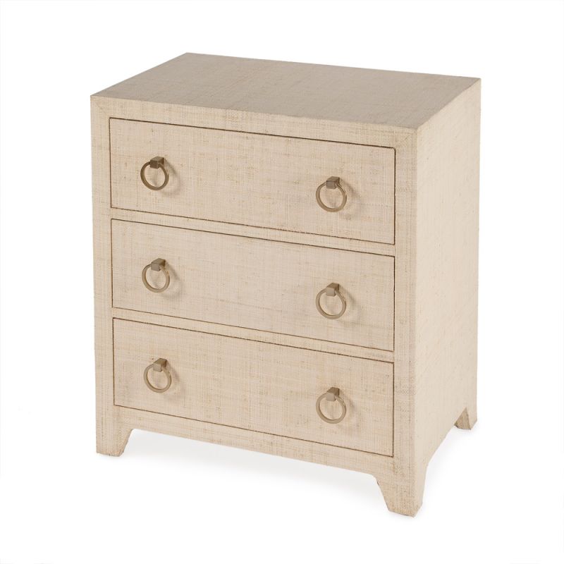 Butler Specialty Company - Bar Harbor - Bar Harbor 25 in. W Rectangular Raffia 3 Drawer Nightstand, Natural - 5667362