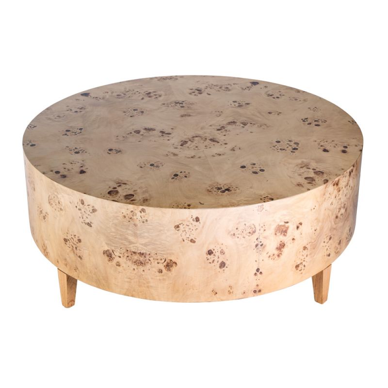 Butler Specialty Company - Billie 46 in. W Round Burl Coffee Table, Light Brown - 5790443