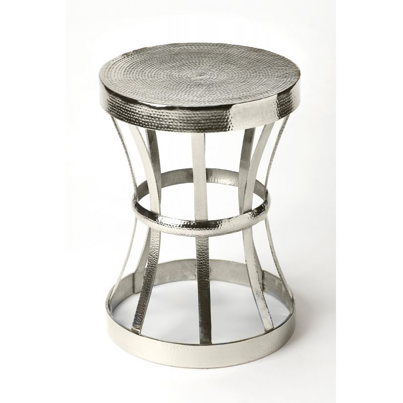 Butler Specialty Company - Broussard 16 in. Round Metal Industrial Chic Side Table, Silver - 4326330