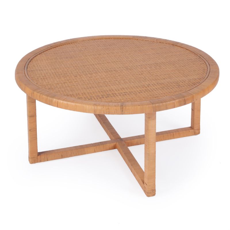 Butler Specialty Company - Captiva 39 in. Round Rattan Coffee Table, Natural - 5696404