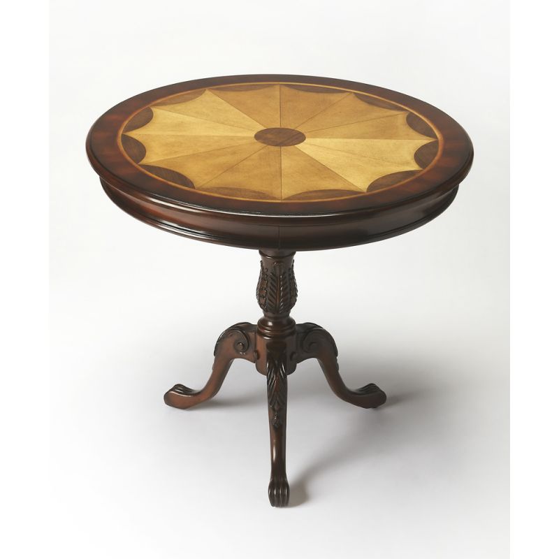 Butler Specialty Company - Heritage - Carissa 30 in. W Round Wood Pedestal Foyer Table, Dark Brown - 533024