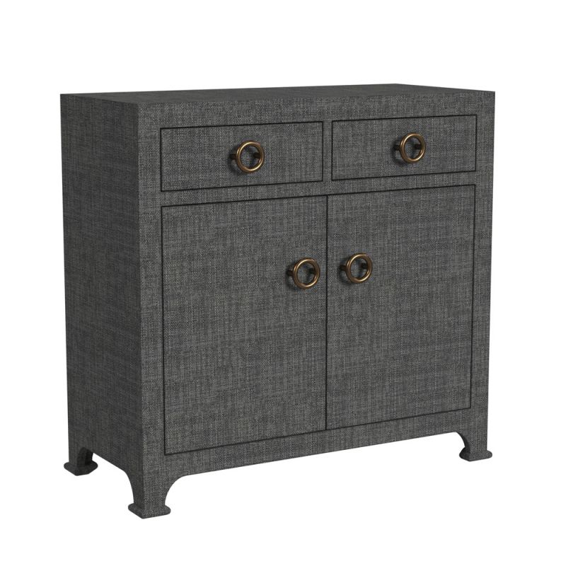 Butler Specialty Company - Chatham 31 in. W Square Raffia 2 Drawer Accent Storage Cabinet, Charcoal - 9151420