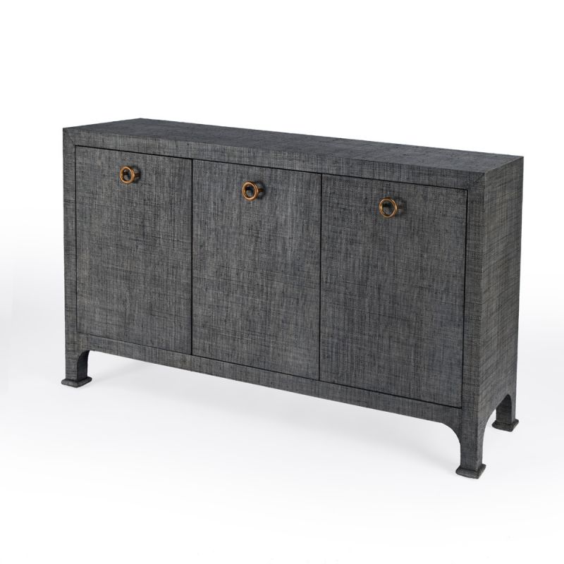 Butler Specialty Company - Chatham 60 in. W Raffia 3 Drawer Sideboard, Charcoal - 9170420