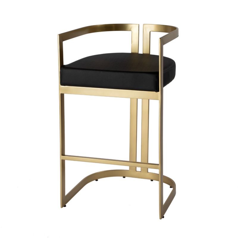 Butler Specialty Company - Clarence 28.5 in. Seat Height Faux Leather & Metal Bar Height Stool, Black - 5782034