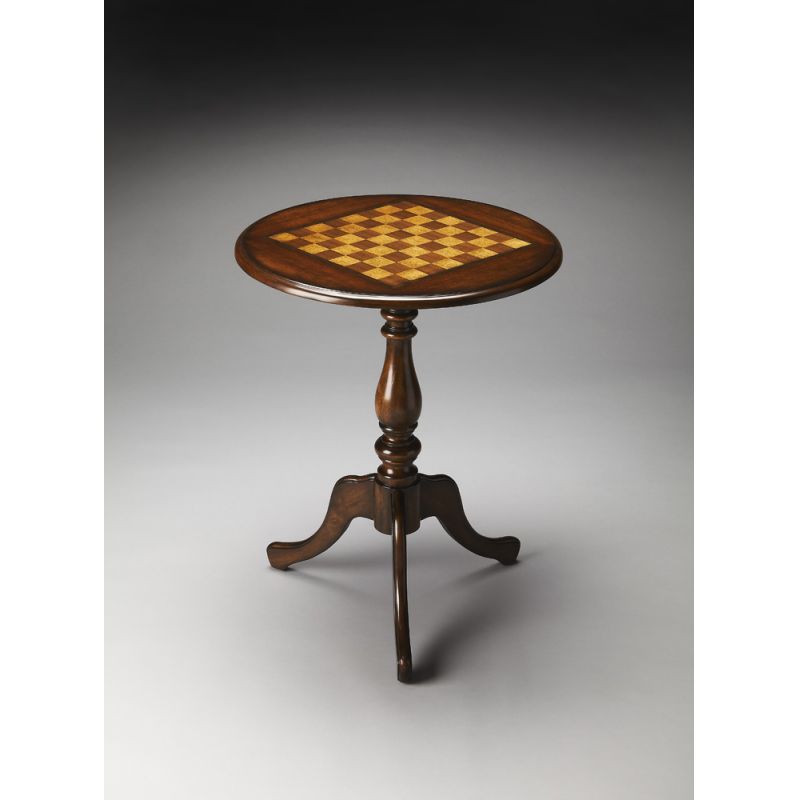 Butler Specialty Company - Heritage - Colbert 22 in. W Round  Wood Pedestal Game Table, Dark Brown - 3405024