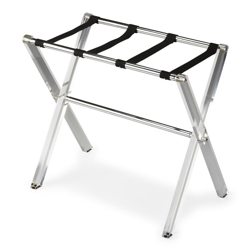 Butler Specialty Company - Crystal Clear - Crystal 24 in. W Rectangular Folding Acrylic Luggage Rack, Clear - 3237140