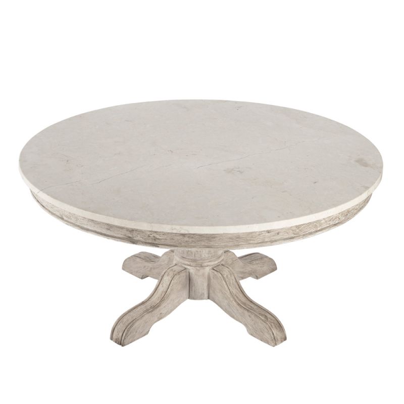 Butler Specialty Company - Danielle 38 in. W Round Marble & Wood Coffee Table, Gray - 5516329